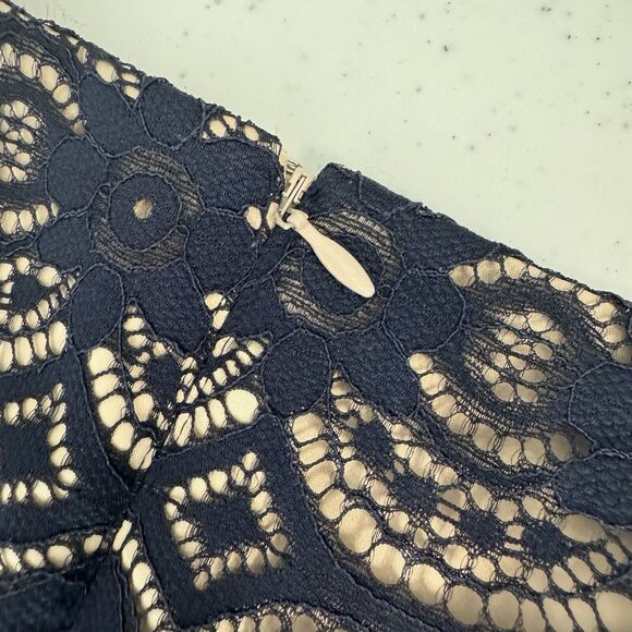 Eliza J Lace 3/4 Sleeve Fit & Flare Dress Navy/Tan Size 14-16 READ - Picture 8 of 11